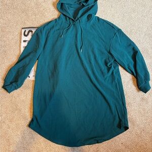 SHEIN Teal Hoodie Dress